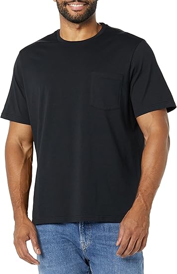 Amazon Essentials Mens T-Shirts, Regular-Fit, Short-Sleeve Crewneck Pocket, Pack of 2